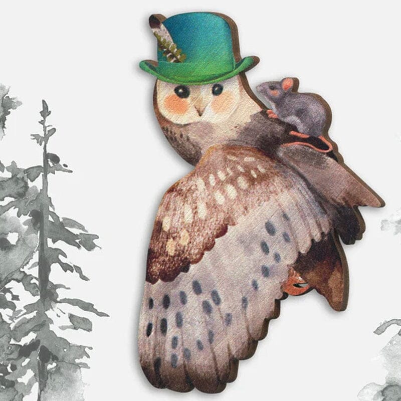 Bird Wooden Brooch