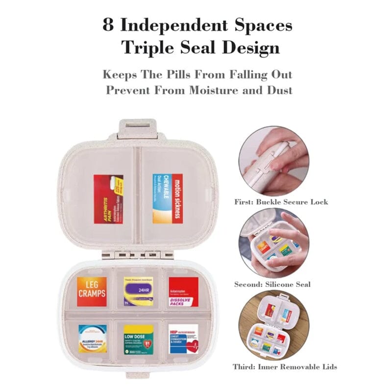 Compartments Pill Box【Free Stickers Included】