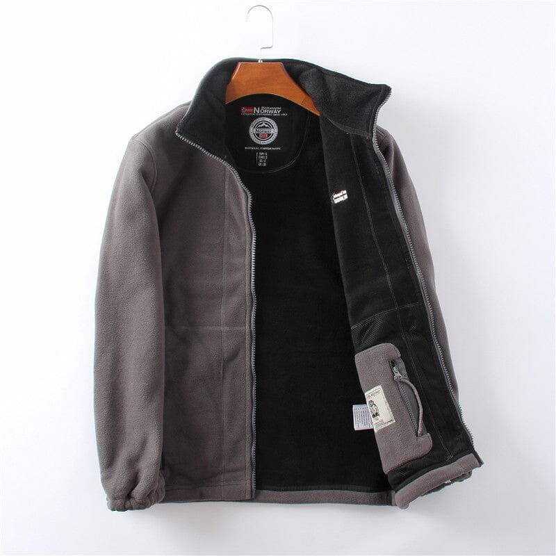 Men’s Double-Layer Fleece Hooded Jacket