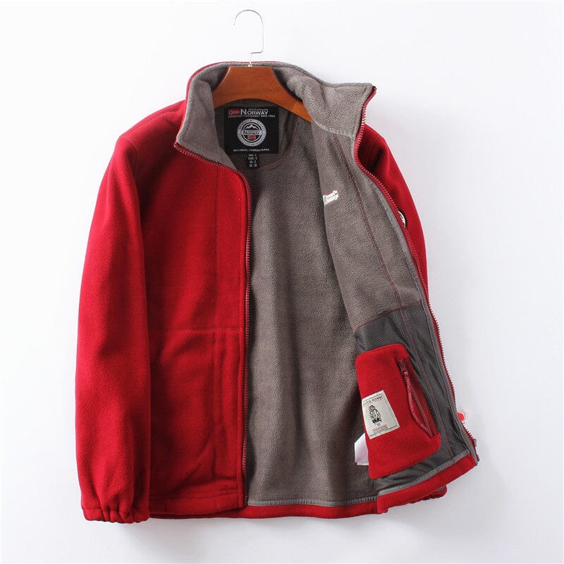 Men’s Double-Layer Fleece Hooded Jacket