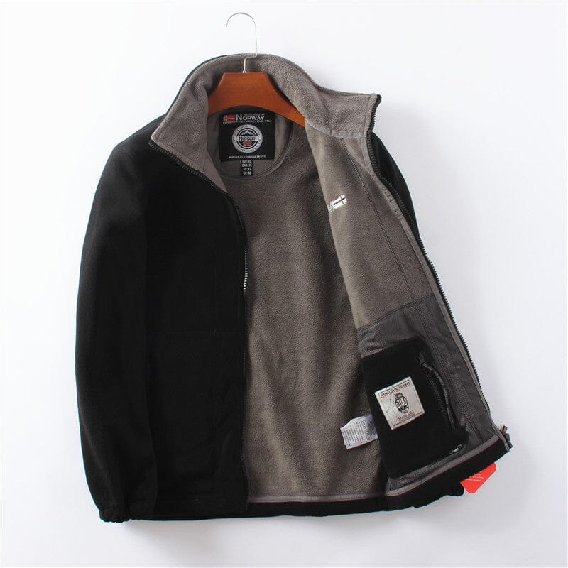 Men’s Double-Layer Fleece Hooded Jacket