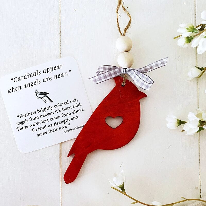 Inspirational Cardinal Wood Hanging Ornament