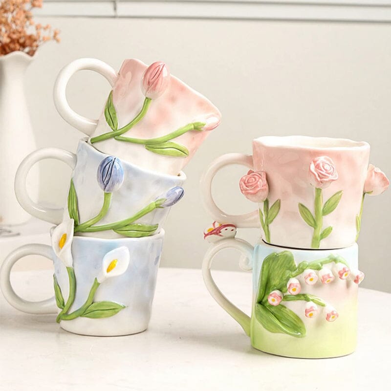 3D Flower Coffee Mug