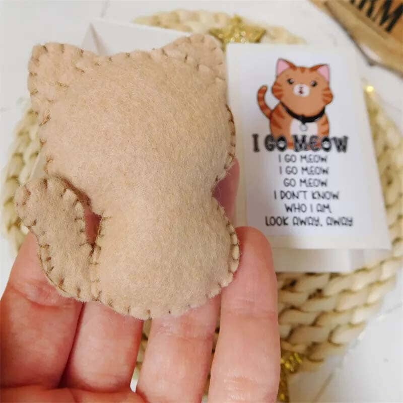 Felt Tabby Cat Plush In A Match Box