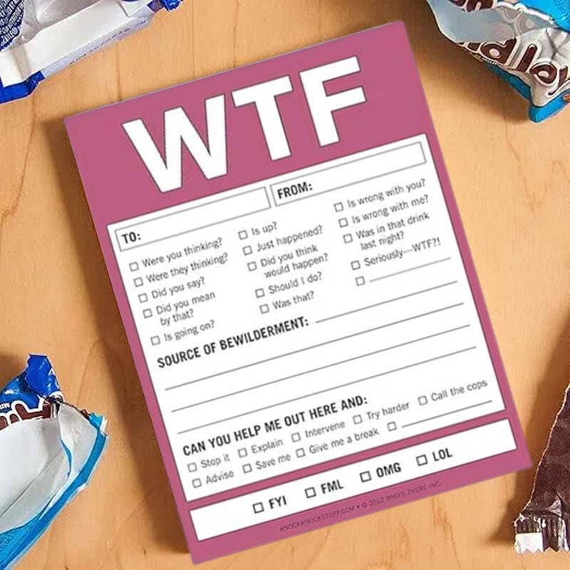 WTF Notes Handy Checklist Memo Pad