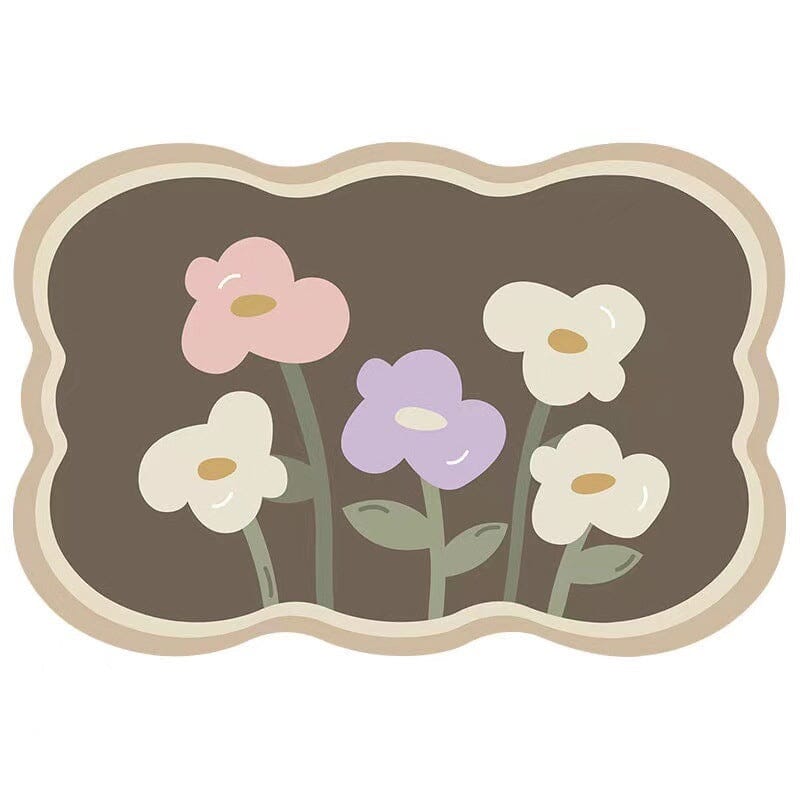 Super Absorbent Flower Non-Slip Mat