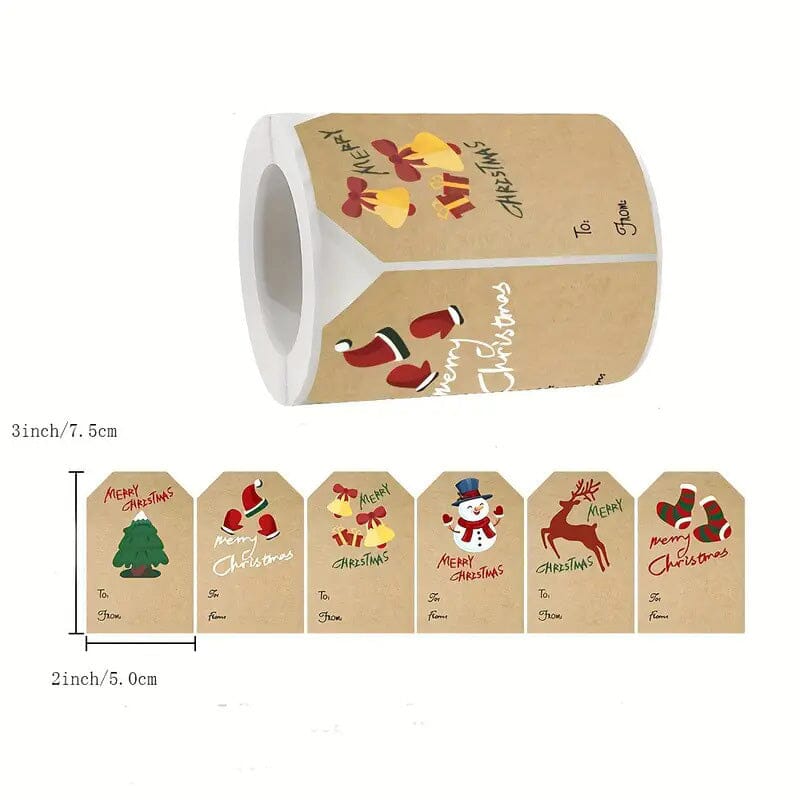 250pcs/roll Christmas Decoration Stickers