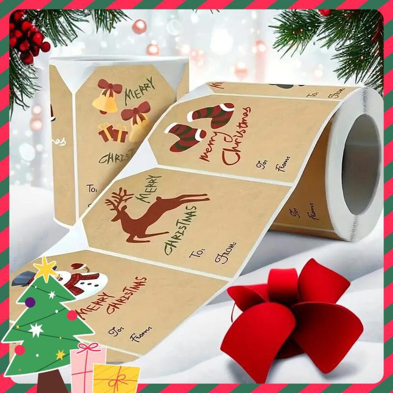 250pcs/roll Christmas Decoration Stickers