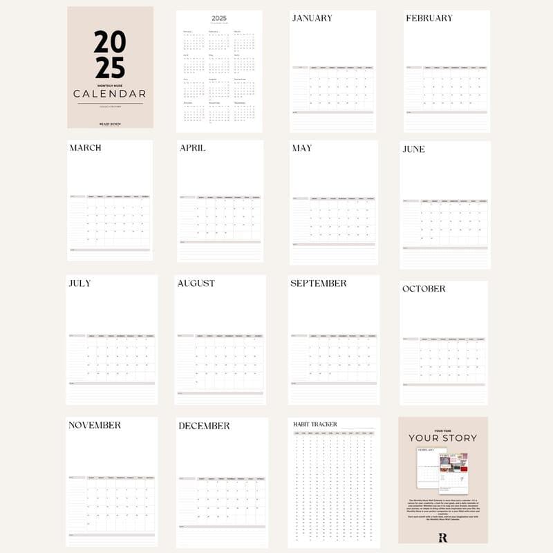 2025 Vision Board Wall Calendar