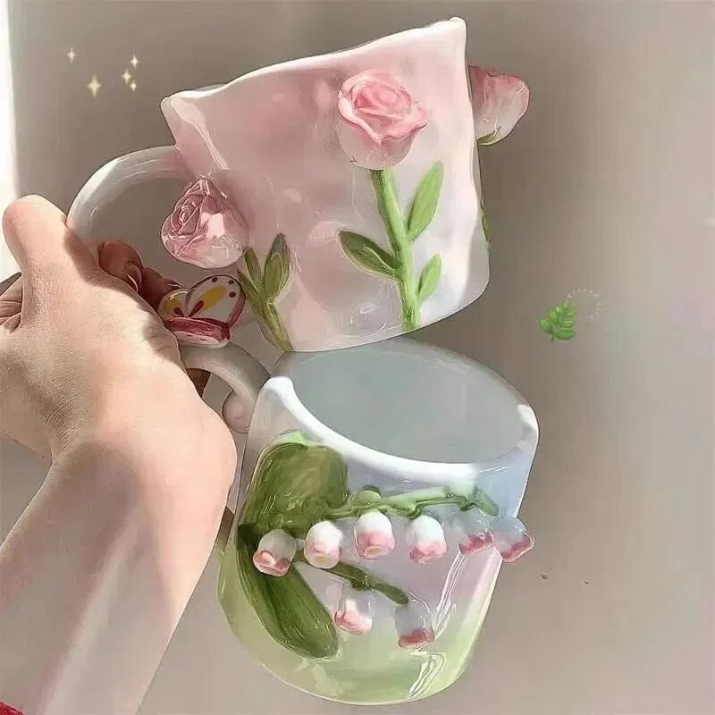 3D Flower Coffee Mug