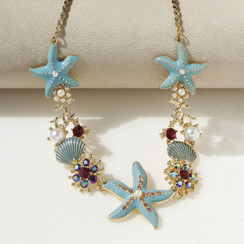 Shell Starfish Pearl Necklace