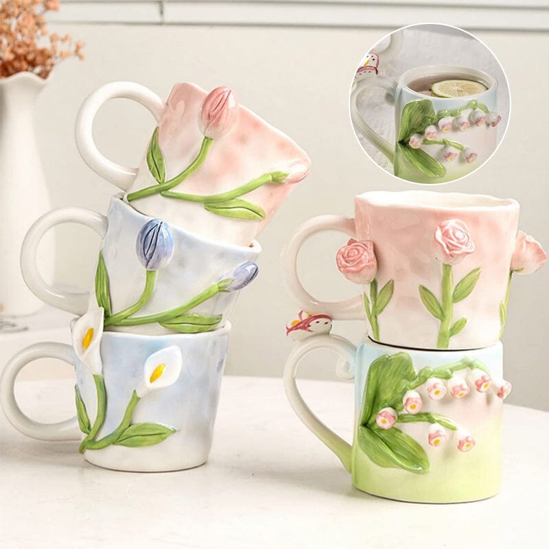 3D Flower Coffee Mug