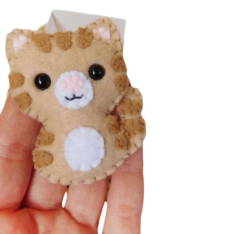 Felt Tabby Cat Plush In A Match Box