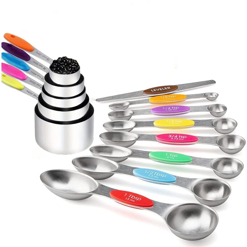 Stainless Steel Magnetic Measuring Spoons Set