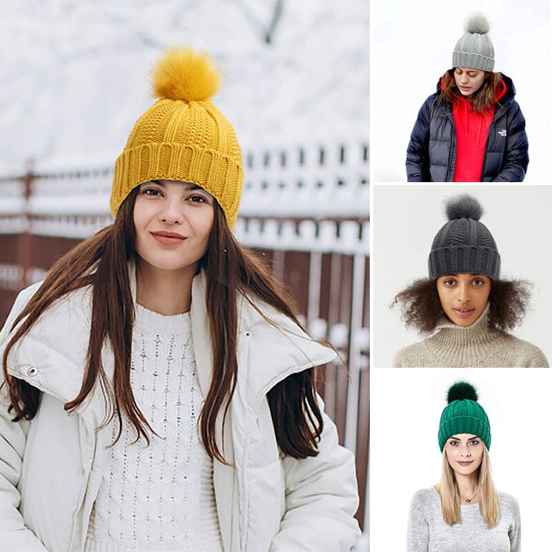 Elastic Ribbed Knit Hat for Hair Protection