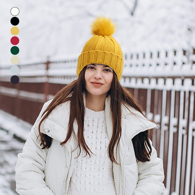 Elastic Ribbed Knit Hat for Hair Protection