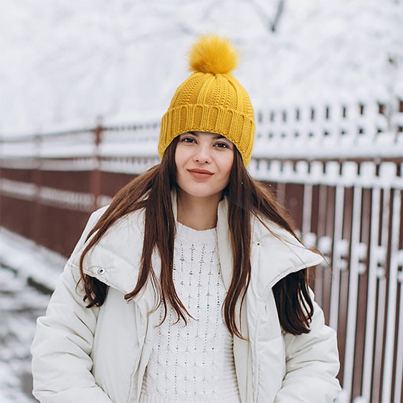 Elastic Ribbed Knit Hat for Hair Protection