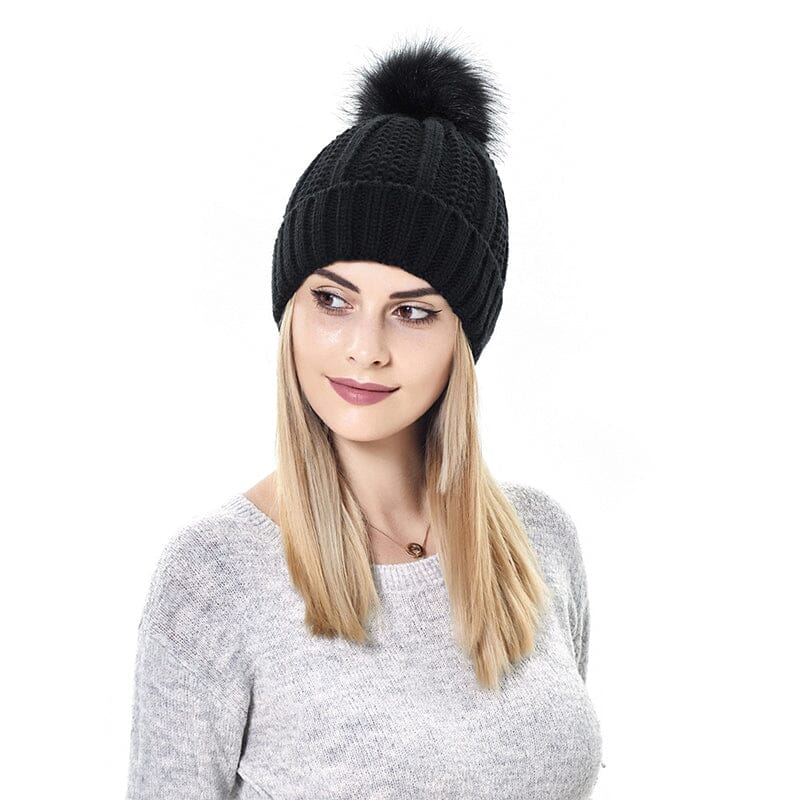 Elastic Ribbed Knit Hat for Hair Protection