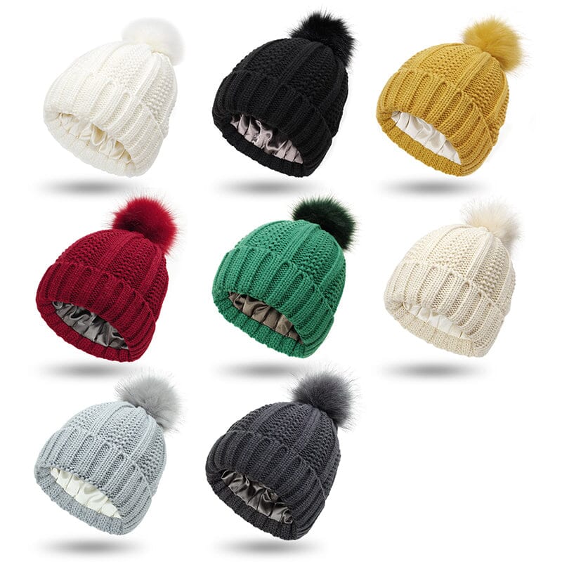 Elastic Ribbed Knit Hat for Hair Protection