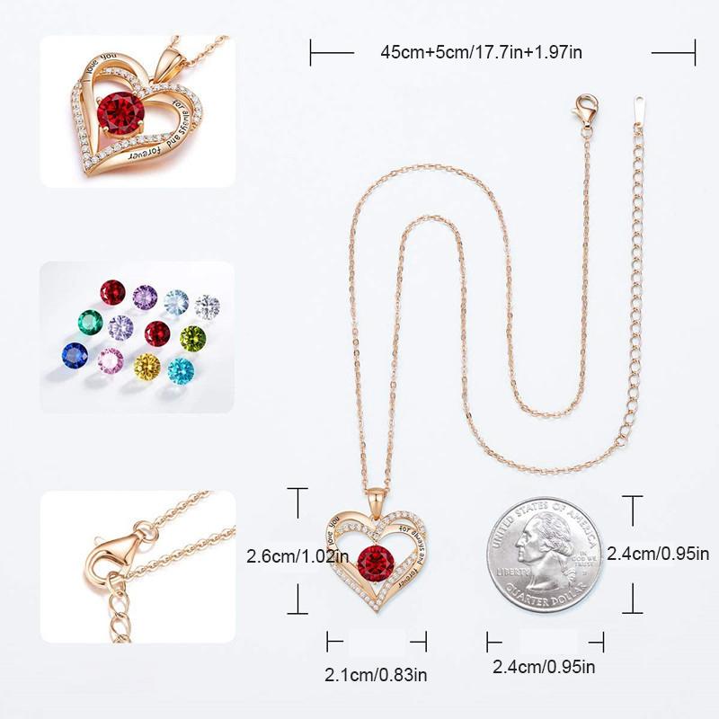 Comfybear™ Love Heart Birthstone Pendant Necklace