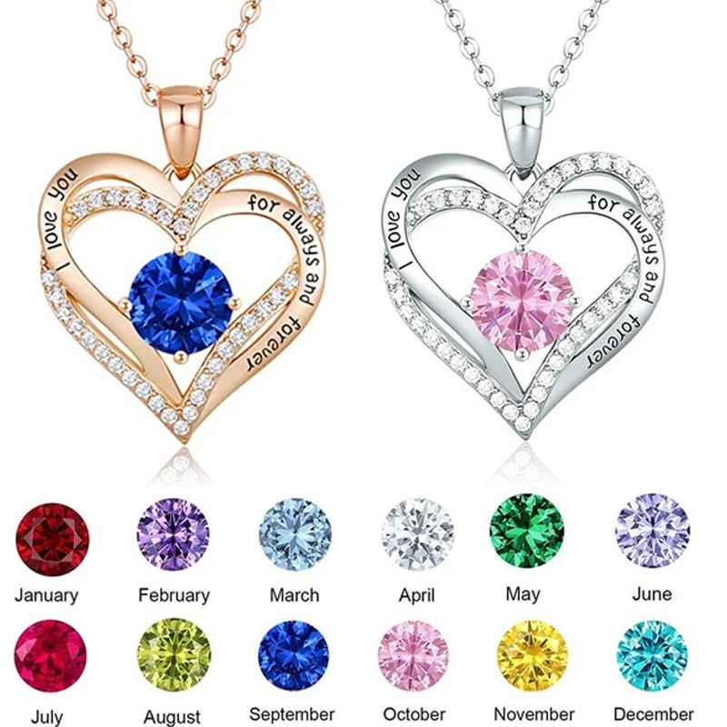 Comfybear™ Love Heart Birthstone Pendant Necklace