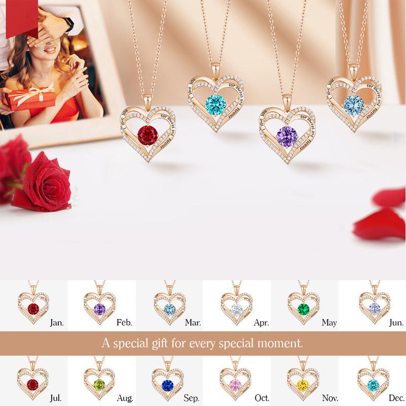 Comfybear™ Love Heart Birthstone Pendant Necklace