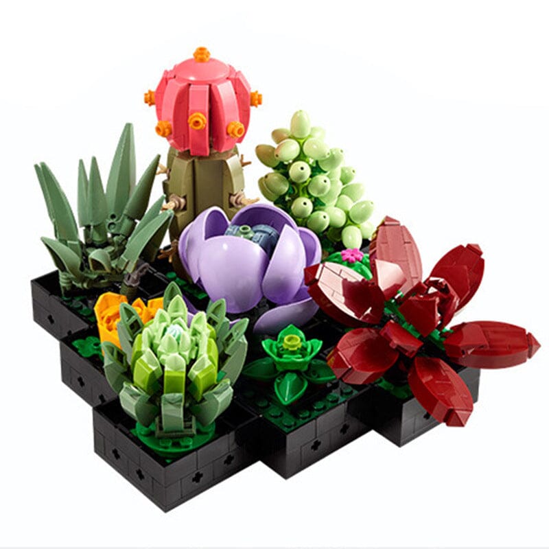 Artificial Plant Building Set with Flowers