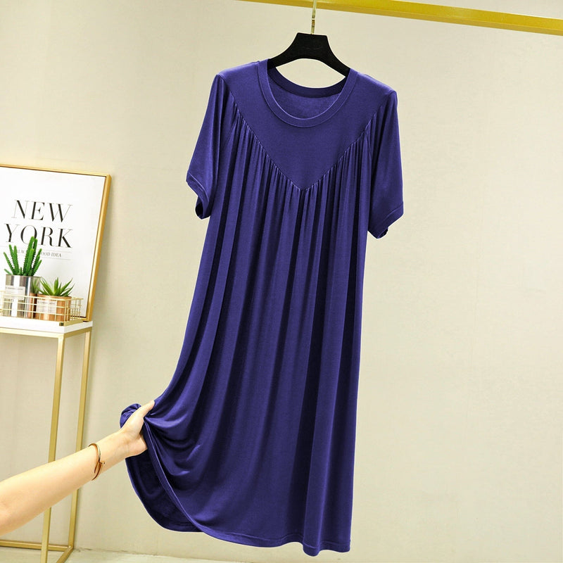 Super Soft Comfortable Short Sleeve Loose Pajama Dress