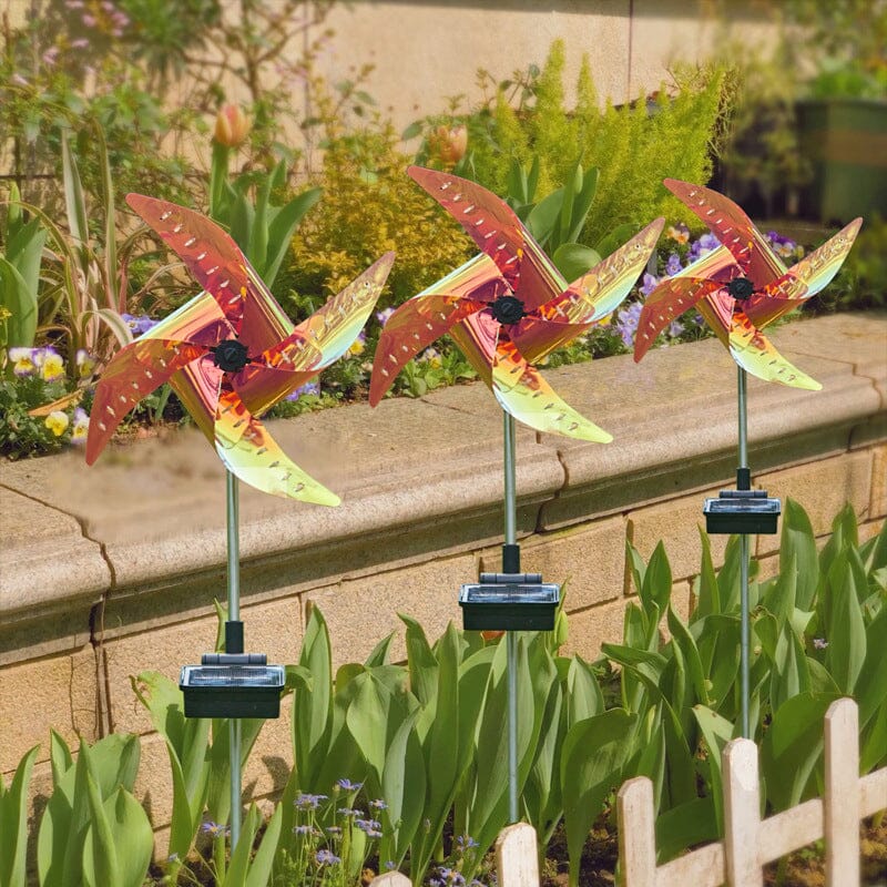 Waterproof Solar Garden Windmill Light