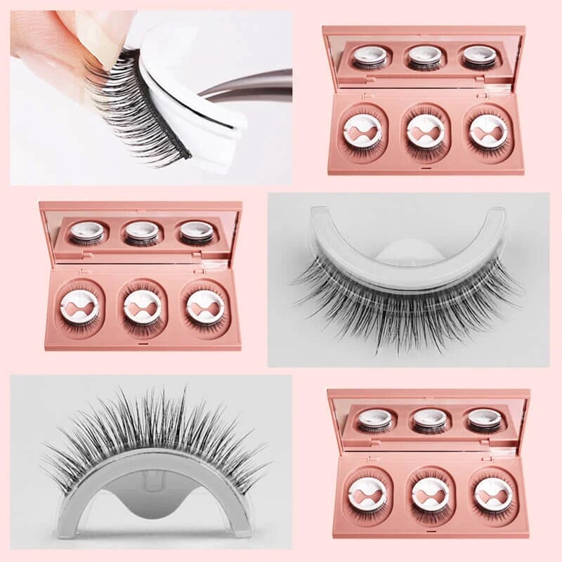 Glue-free Self-adhesive False Eyelashes(3 pairs)