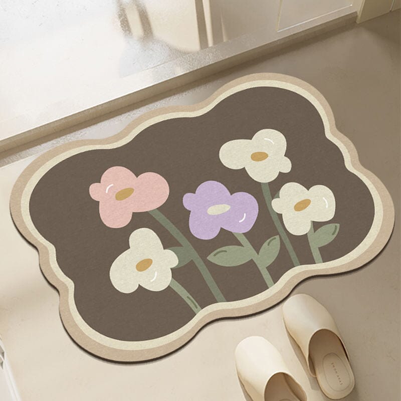 Super Absorbent Flower Non-Slip Mat