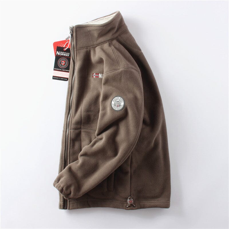 Men’s Double-Layer Fleece Hooded Jacket