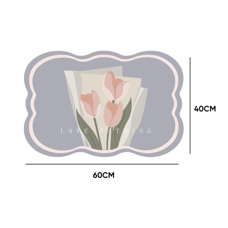 Super Absorbent Flower Non-Slip Mat