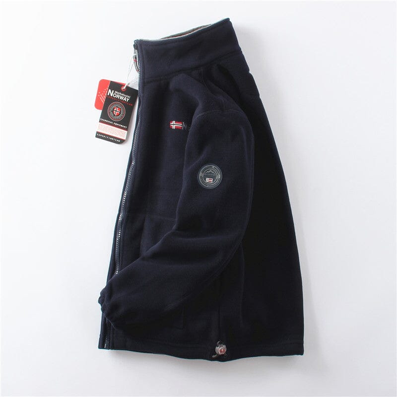 Men’s Double-Layer Fleece Hooded Jacket