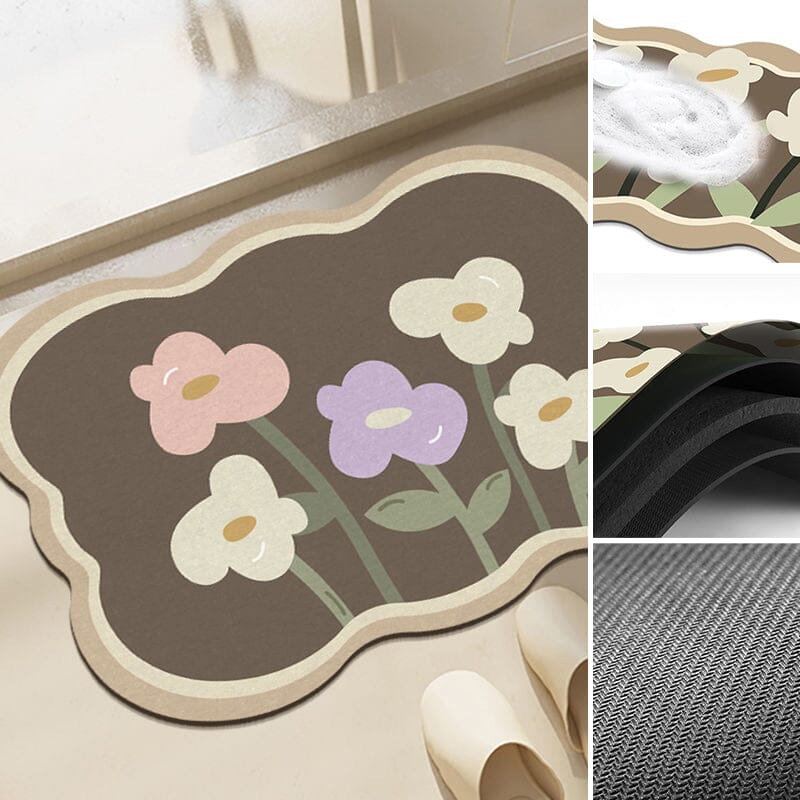 Super Absorbent Flower Non-Slip Mat