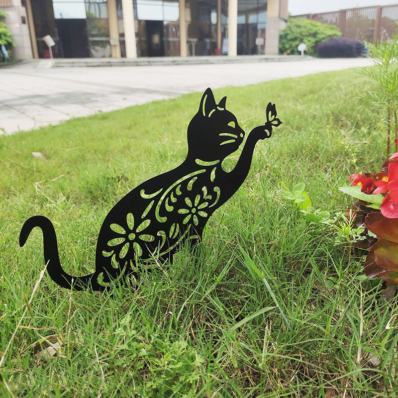 Metal Cat Garden Statues