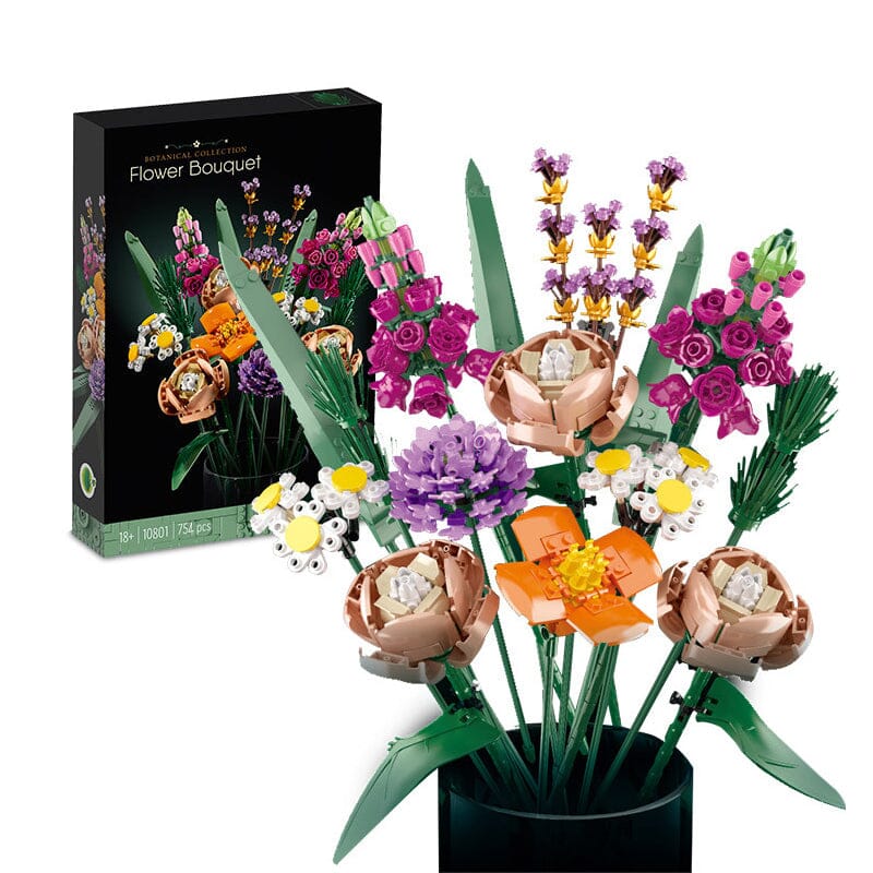 Artificial Plant Building Set with Flowers