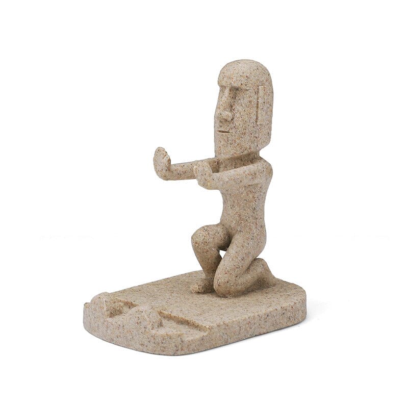 Stone statue phone holder