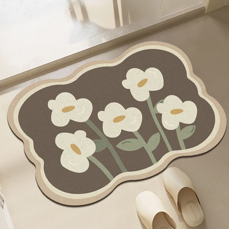 Super Absorbent Flower Non-Slip Mat