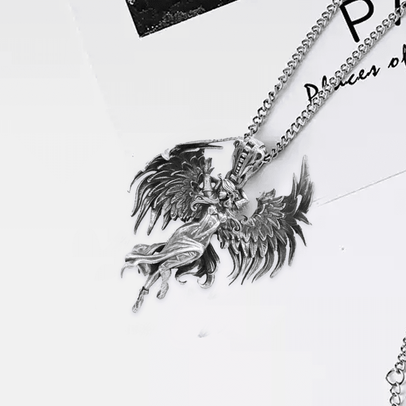 Sterling Silver Guardian Angel Pendant Necklace