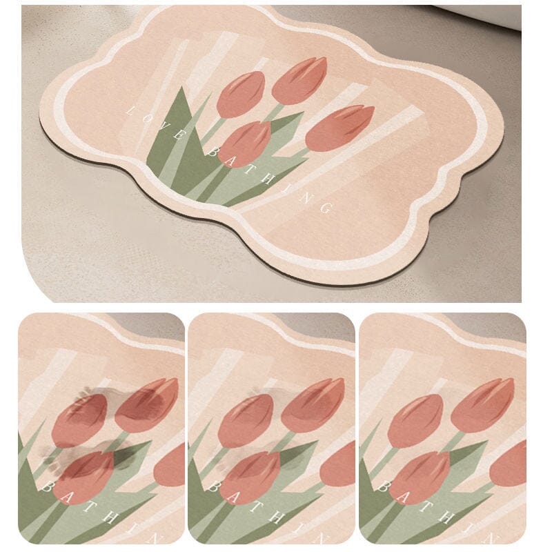 Super Absorbent Flower Non-Slip Mat