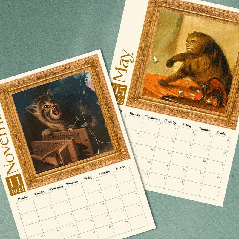 Weird Medieval Cats Calendar 2024