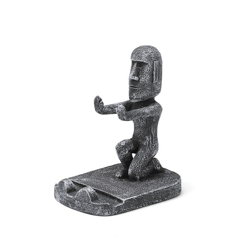 Stone statue phone holder