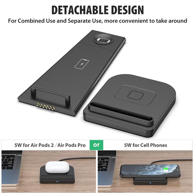 Foldable 3 in 1 wireless charger