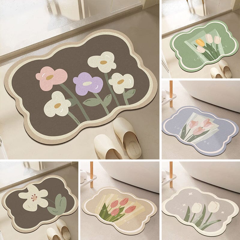 Super Absorbent Flower Non-Slip Mat