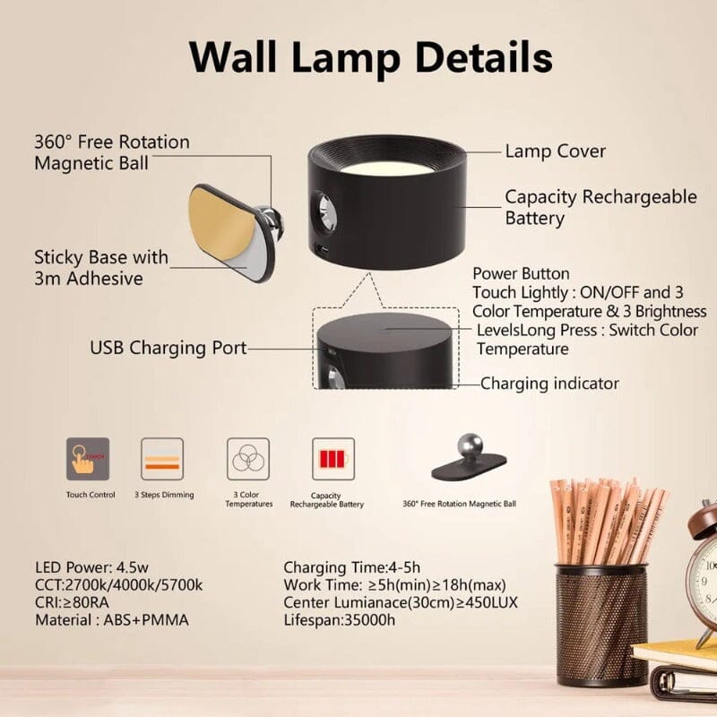 Magnetic Wall Lamp