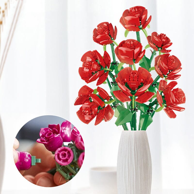 Artificial Plant Building Set with Flowers