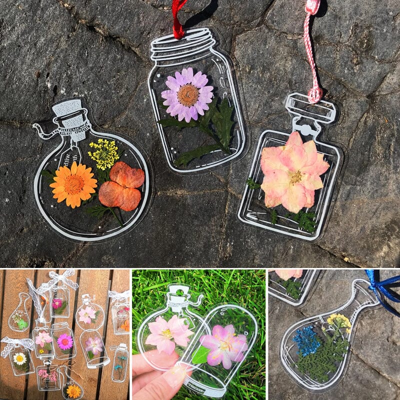 🌸Dried Flower Bookmarks Set（with 10m ribbon free）🦋